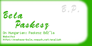 bela paskesz business card